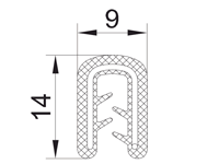 封邊裝飾夾條截面圖