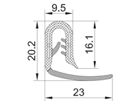 封邊裝飾夾條截面圖