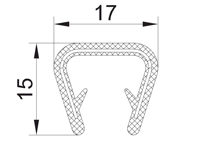 封邊裝飾夾條截面圖