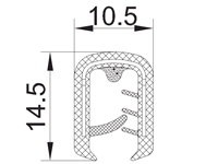 封邊裝飾夾條截面圖