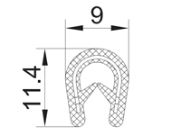 封邊裝飾夾條截面圖